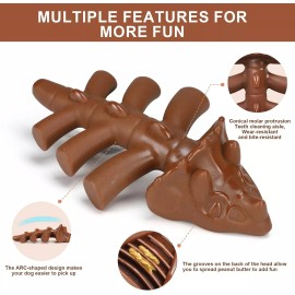 Klean Tinkle Dinosaur Dog Chew Toy for Aggressive Chewers Durable Dog Teething Chew Toys Bone