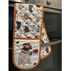 Sterling Sports®DOUBLE OVEN GLOVES MITT 100% COTTON FLORAL NOVELTY KITCHEN
