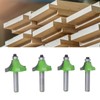 4 Pcs Roundover Router Bit 8mm Shank 5/8in 3/4in 7/8in
