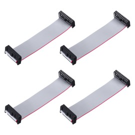sourcing map 4 Pcs IDC Flat Ribbon Cable, 2.54mm Pitch 25mm Width 10cm Long 20 Pin FC to FC Flat Ribbon Connector Jumper Wire for PC, LED Displays