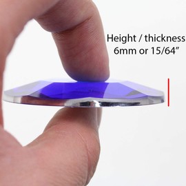 Allstarco 60mm Blue Sapphire H104 Large Acrylic Flat Back Rhinestones Cosplay Costume Props Embellishments Plastic Stones Decorative Stones - 2 Pieces