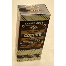 Trader Joe's Instant Coffee Packets w. Creamer & Sugar (10 packets, 1 box)
