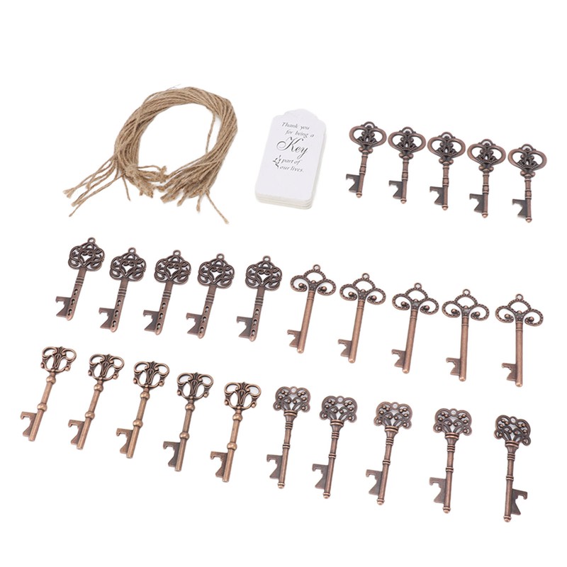 25pcs Bottle Opener Retro Metal Key Bottle Opener with Tag