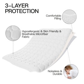 CHILLSUN Mattress Protector, Queen Size Fitted Sheet Deep Pocket Stretches up 8-21", Sleep Noiseless Soft. Breathable Cooling Hypoallergenic Material, Mattresses Cover for Bed, White