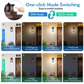 VIANIS Outdoor Motion Sensor Lights for House Oil-Rubbed Bronze, Exterior Waterproof Porch Lights Fixture Wall Mount for House, Aluminum Wall Lantern with Tempered Ripple Glass for Garage Entrance