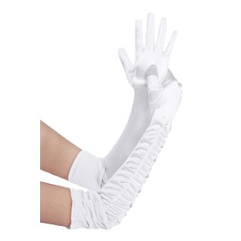 Babeyond Women’s Gloves, Satin, Classic Opera, Party, Audrey Hepburn Gloves, 1920s Style, Elastic, Adult Size, Elbow to Wrist, Length 52 cm -