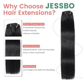 Clip in Hair Extensions Real Human Hair, 24 Inch 120g 7pcs Seamless Clip in Hair Extensions Real Human Hair Clip ins, Remy Human Hair Extensions Invisible Double Weft Natural Straight Hair Black Women