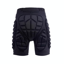 SPP 3D Hip Padded Shorts Pants Impact Hip Protection Shorts Protective Gear for Skiing Skating Snowboarding Skateboarding,Black (2XL)