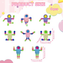 8PCS Fidget Toys for Kids, Party Bag Fillers for Kids, Sensory Toys for Children, 7.5 x 1.8 x 8cm Mini Toys, Plastic Figets, Perfect for Party Bags, Sensory Play, and Bath Time