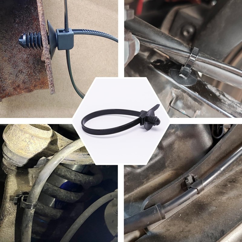 Nylon Push Mount Cable Zip Tie, 8.3" Heavy Duty Nylon