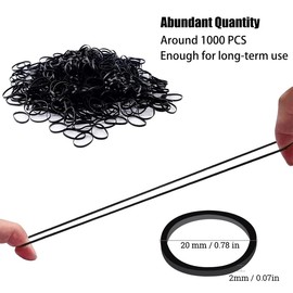QUOBY 2000PCS Hair Ties - Black & Clear Elastic Ponytail Holders, No-Slip Rubber Bands for Women & Girls (Soft, Mini Polybands, Assorted Colors)