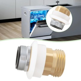 Briny River Tap Adapter Male 15/16-27 or Female 55/64-27 to Male 3/4 Compatible with Haier and Danco Washing Machines and Humidifiers Short