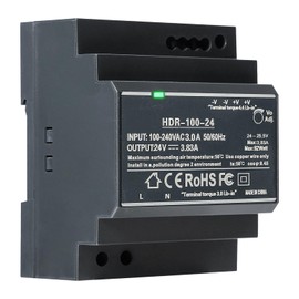 DEWIN Switching Power Supply, 24V Dinrail Transformer Din Rail Power Supply Transformer for Din Rail for Industrial Automation Equipment HDR-100W-24V DC 3.83A