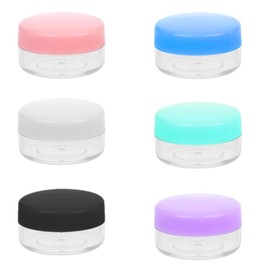 6Pcs Small Travel Pots, Waterproof Seal Empty Travel Pots for Toiletries with Lids, Plastic Containers for Toiletries, 10ml Tubs, for Creams Lotions Samples Cosmetics (6 Colors)