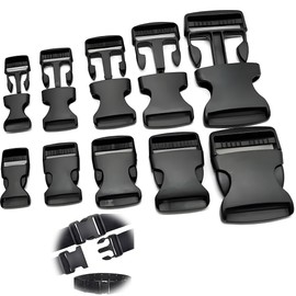 MTDDYMXLFG One-Touch Buckle, Side Release Insert, 0.8 inch (20 mm), 1.0 inch (25 mm), 1.3 inch (32 mm), 1.5 inch (38 mm), 2.0 inch (50 mm), Plastic Buckle, Belt Adjustment, Cord Fastener, Repair, DIY