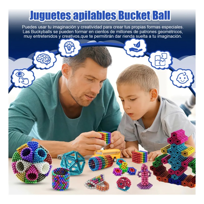 Antiestres Juguetes Juego Magnéticas De Bolas 216 Piezas Kit