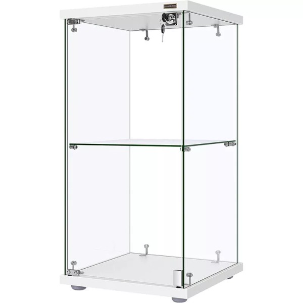 Unbranded 2-Shelf Glass Display Cabinet Glass Curio Cabinet Display Trophy