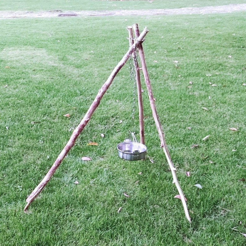 Yuzita Camping Tripod Board: Turns Branches Into Campfire Tripod, Stainless