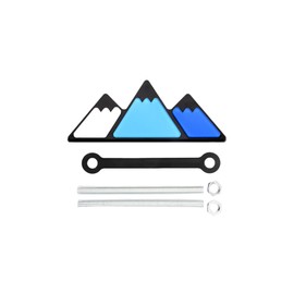 UHANBUT Car Tri-Color Grille Emblem, Waterproof Vehicle Bumper Snow Mountain Insert Badge Decal, Universal Automotive Exterior Decoration Accessory for 4Runner Tacoma (Blue)