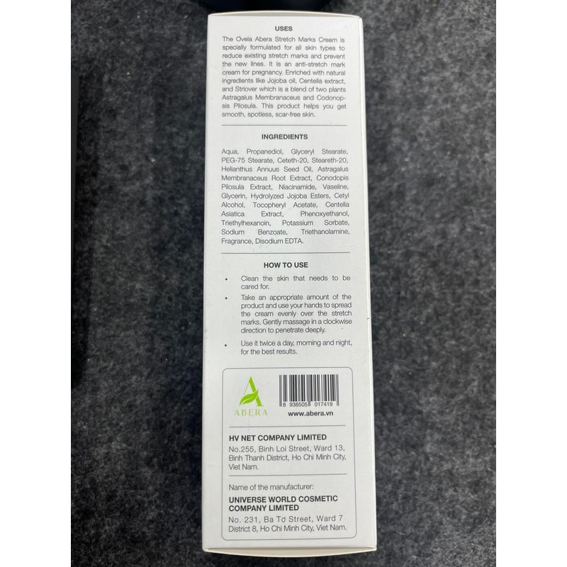 Abera Stretch Mark Cream, Moisturizing Belly Lotion with Natural Oils