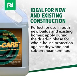Bora-Care Termiticide Insecticide and Fungicide Concentrate, Wood Treatment for Termite and Beetle Prevention, 1 Gallon