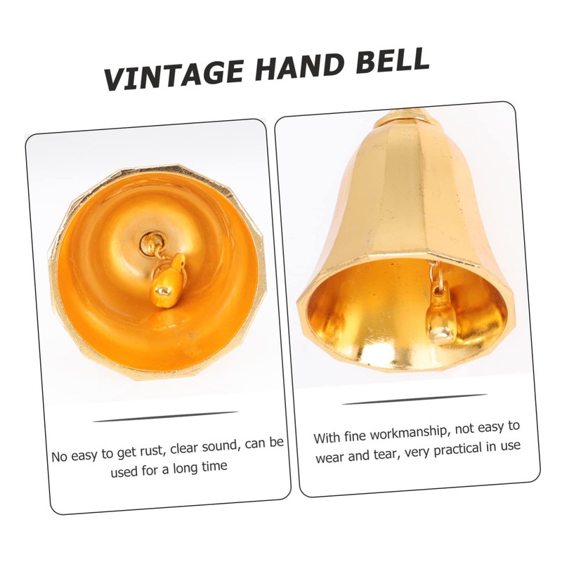 CAXUSD Decorative Metal Hand Bell Retro Style Call Bell for