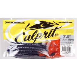 Culprit C720-21 7.5-in. Worm, 13Ct Bag Grape Red Tail, 0
