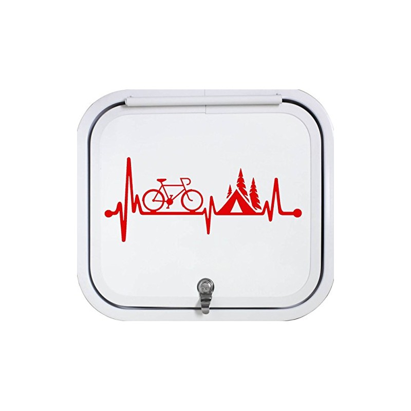 Bluegrass Decals L1072 Bicycle Tent Camping Heartbeat Lifeline Decal Sticker