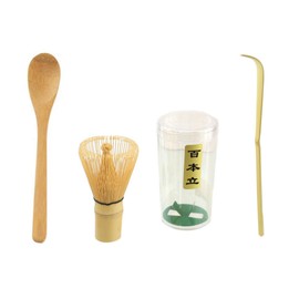 JapanBargain 4726, Bamboo Whisk for Matcha Tea Set Japanese Chasen Bamboo Whisk Tea Spoon and Tea Scoop Chashaku Set Green Tea Ceremony Whisk Set (Whisk+Scoops)