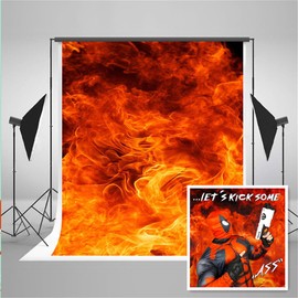 Kate Microfiber 7x5ft Red Backdrops Fire Textured Background Studio Photo Backdrop for Children Portrait