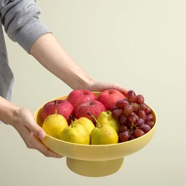 onefitow Fruit bowl Fruit Basket for Kitchen Countertop Kitchen Storage Baskets Stand Organization, Decor Centerpiece for Kitchen Counter or Dining Room Tables (yellow)