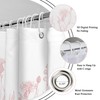 Riyidecor Pink Floral Wildflower Shower Curtain for Bathroom Decor 60Wx72H