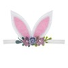 BBTDIN Easter Flower Headband Bunny with Bow Easter Rabbit Ear