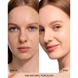 SKINTIFIC Full Coverage Cushion Foundation #00N Natural Porcelain| Satin Glow Finish, Oil-Control & Waterproof, Buildable Tattoo Cover Cushion for All Skin Types