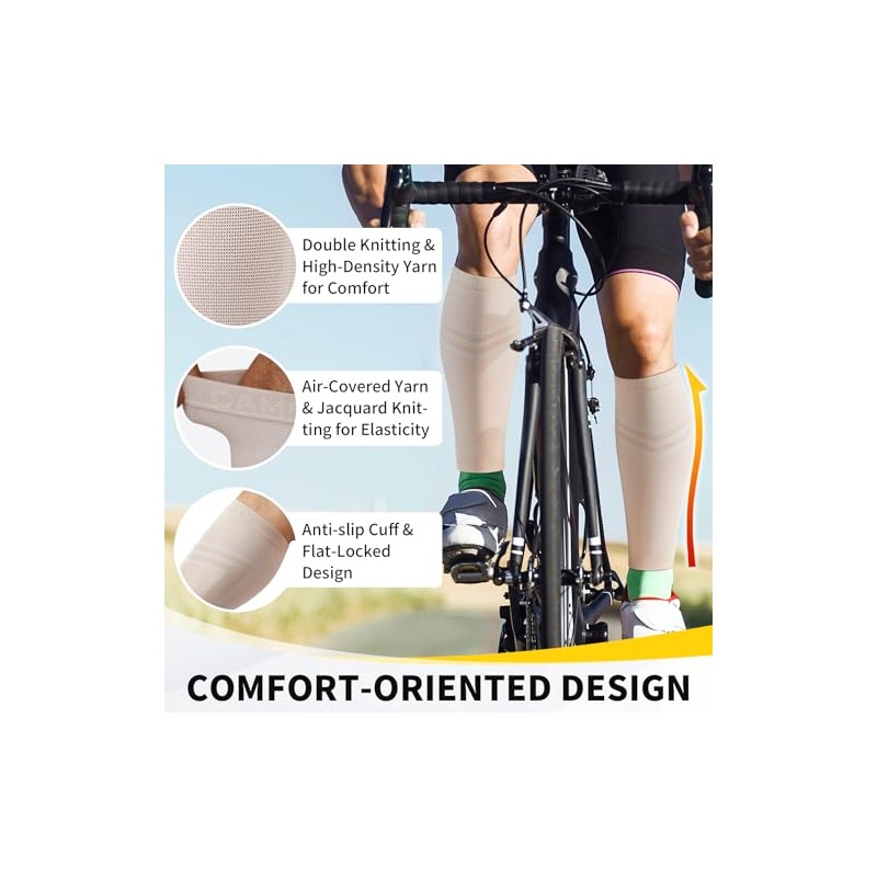 CAMBIVO CAMBIVO Calf Compression Sleeve Men and Women, Footless Compression