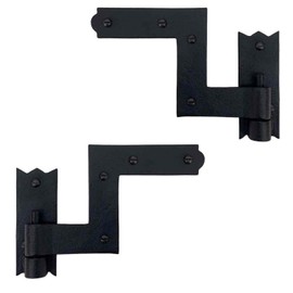 Colonial Style Pair of Thick Cast Iron Shutter Hinges