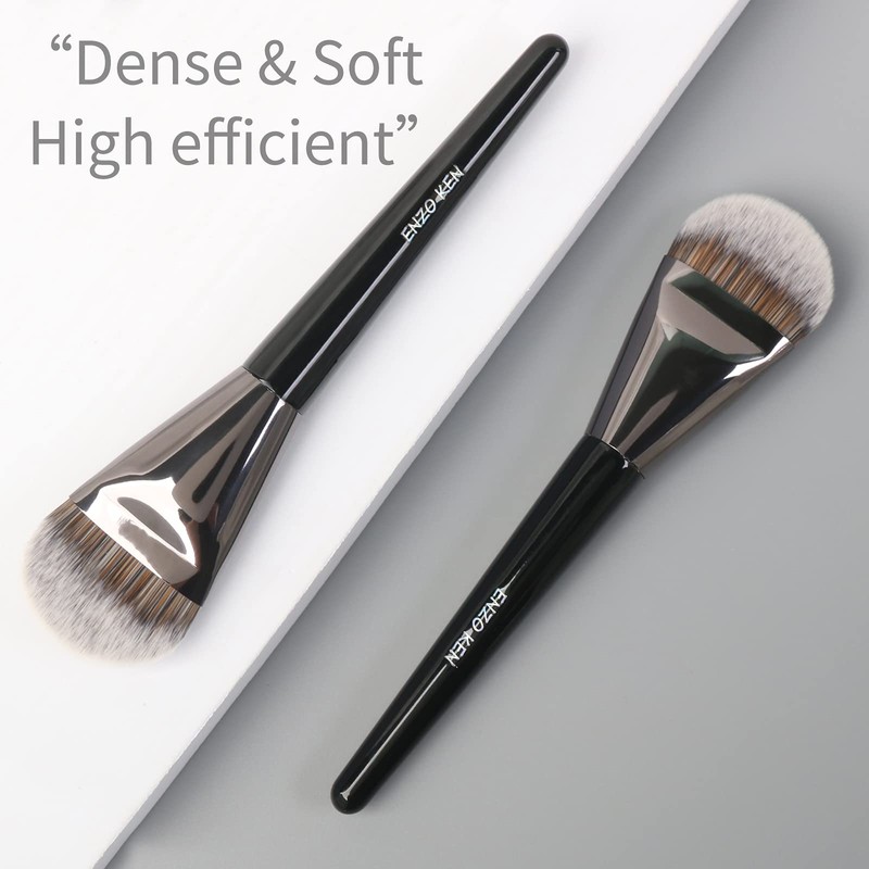 ENZO KEN Flat Foundation Brush for Liquid Makeup, Liquid Foundation