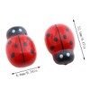 E-outstanding 100-Pack Wooden Ladybug Stickers 3D Micro Red Ladybird Flatback
