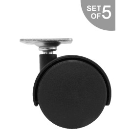 chairpartsonline 2" Furniture Caster w/ Mounting Plate - Set of 5 - S3420-5