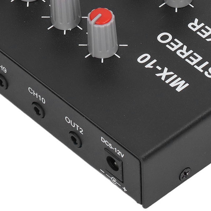 10 Channel Audio Mixer with 3.5mm Jack 10 Input 2
