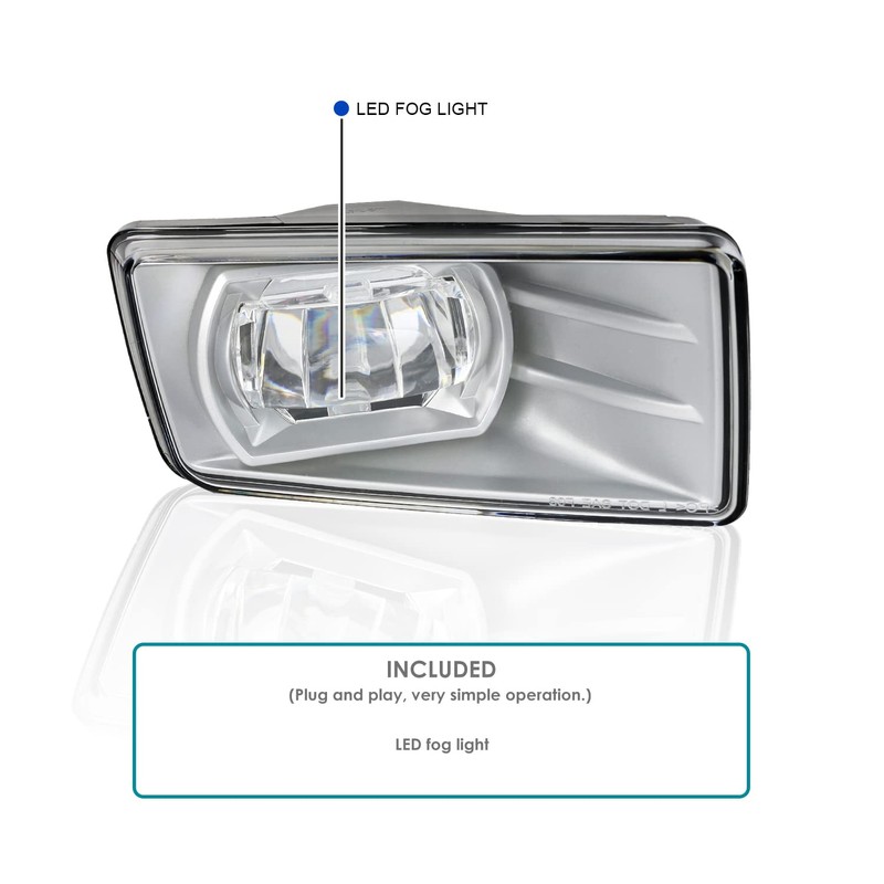 Spec-D Tuning Chrome LED Fog Lights + Built-In LED Bulbs