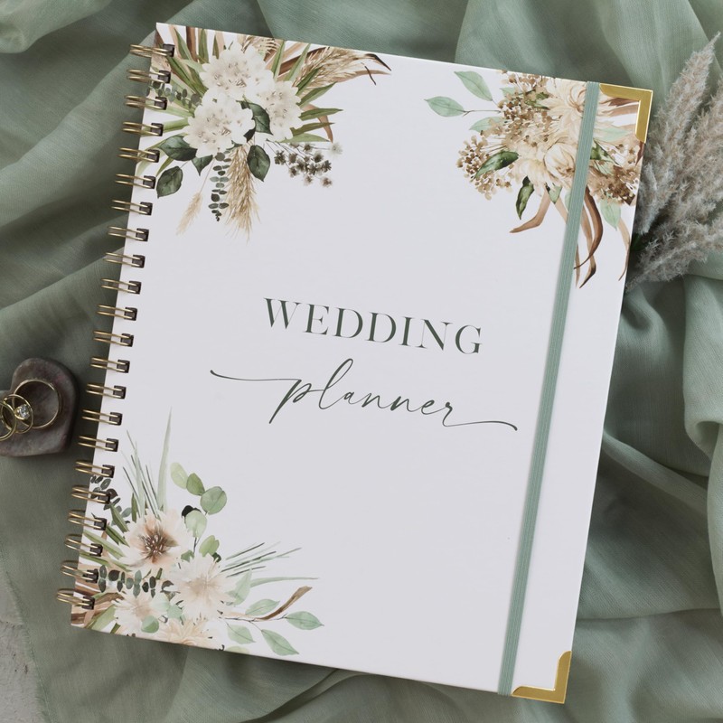 Beautiful Greenery Wedding Planner Book and Organizer - Enhance Excitement