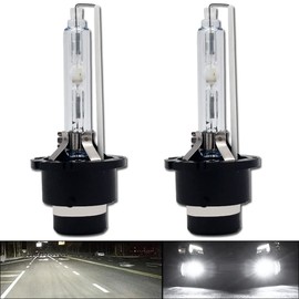 Eseastar D2C D2S D2R HID Bulb Headlight 6000K White 12V-24V 35W Genuine Replacement Burner for Vehicle Inspection Compliance 1 Year Free Replacement Warranty 2 Pack