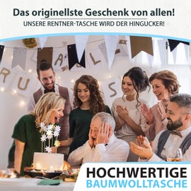 Farewell Gift Rentner Bag 38 x 42 cm for Retirement as Thank You When Saying Goodbye, for Colleague for Retirement, Farewell Party for Grandpa or Dad Birthday