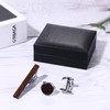 Avaner Men's Tie Clip Cufflinks: 3 Pcs Wooden Metal Tie
