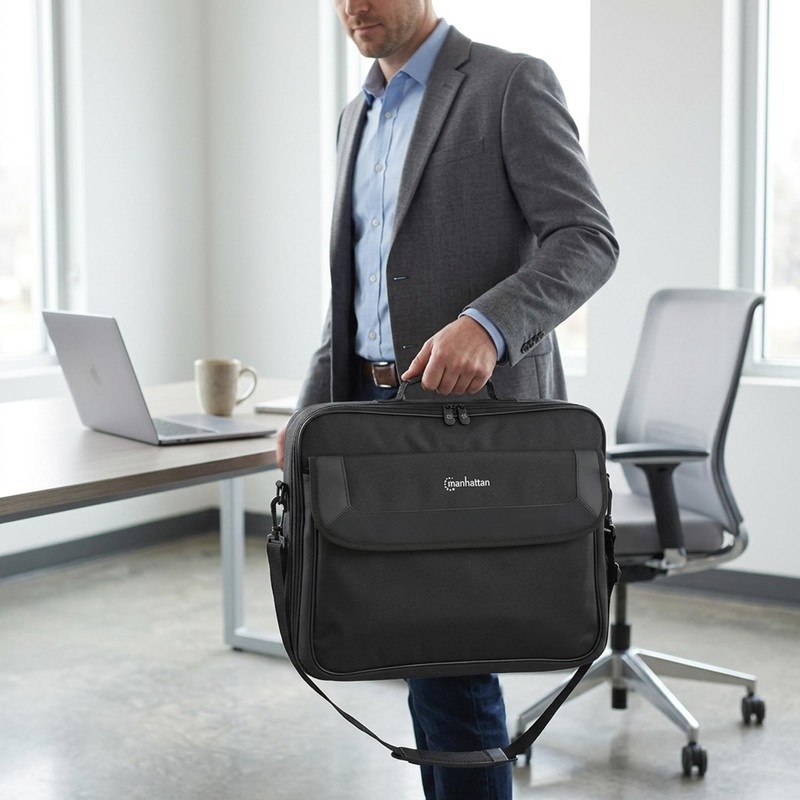 MANHATTAN 17.3-Inch Laptop Shoulder Bag Carrying Case – Briefcase Style,
