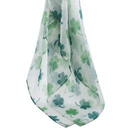 Ralcosuss Irish Clover Scarf Shawl Wrap Accessories for Women Girls Long Silk Holiday Shamrock Scarves, Green 2, One Size