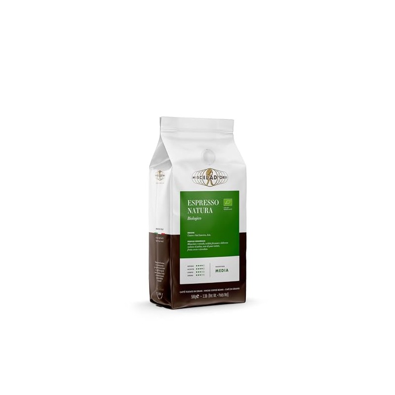 Miscela d'Oro Natura Organic Espresso Beans – 1.1 lb (500g)