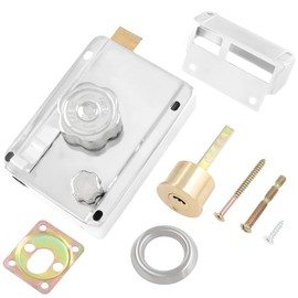 LDEXIN Home Safety Vertical Keyway Cylinder Deadbolt Rim Lock Set Exterior Door Gate Lock Anti-Theft Door Locks for Left Opened