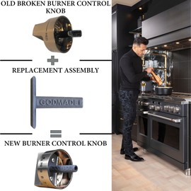 GODMADE CAFÉ Burner Control Knob Replacement Assembly for Broken/Cracked CAFÉ Range Burner Control Knobs for CAFÉ Commercial-Style Ranges | Replacement Part: 307D1043P001|
